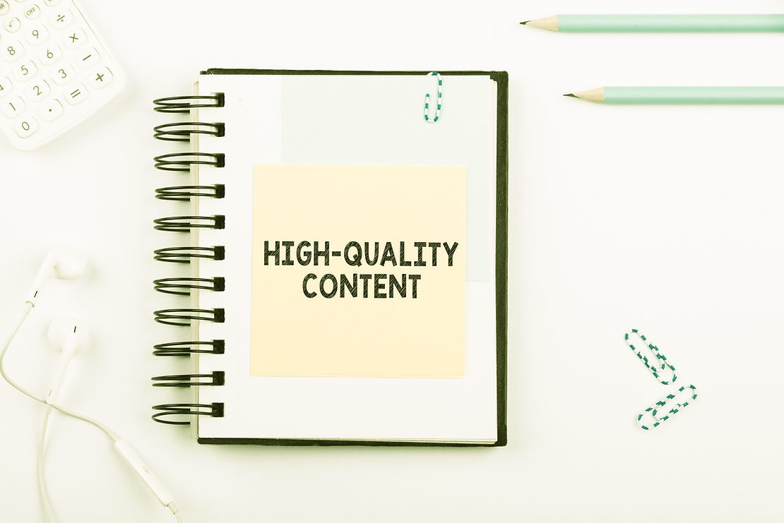 Conceptual caption High Quality Content. Internet Concept Website is Useful Informative Engaging to audience.