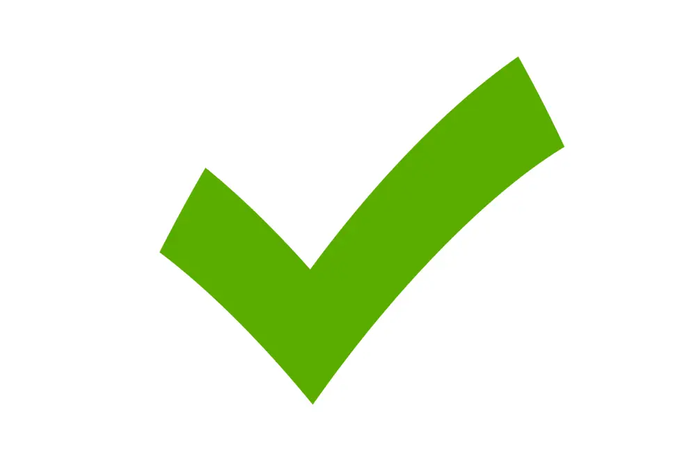 Green checkmark