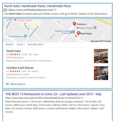 Google Restaurant Search