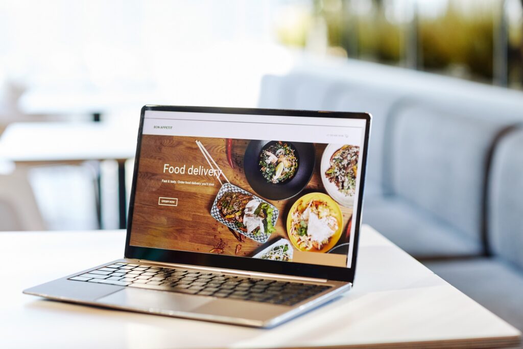 modern website design food delivery