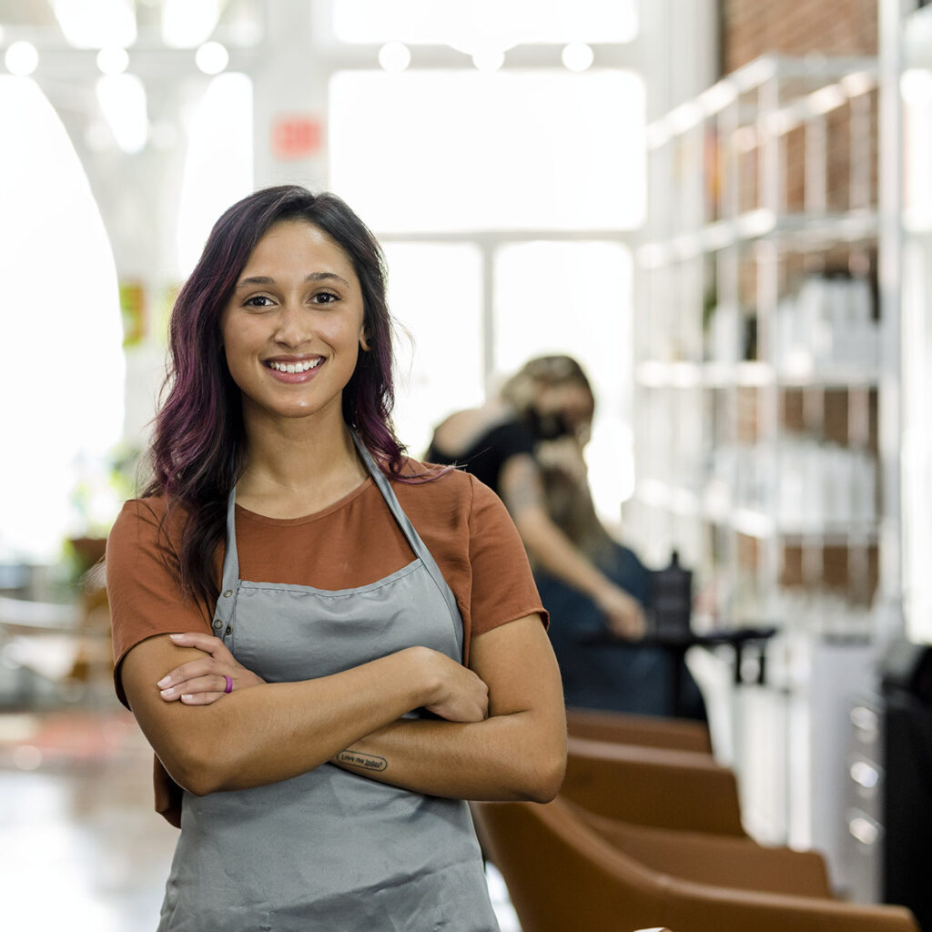 small beauty salon business owner