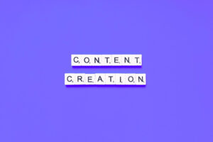 Words “content creation” written on Scrabble tiles.